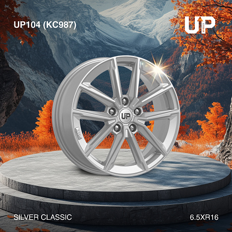 Up104 (КС987) 6.500xR17 5x114.3 DIA66.1 ET50 Silver Classic Up104 (КС987) 6.500xR17 5x114.3 DIA66.1 ET50 Silver Classic